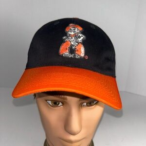 Oklahoma State University Baseball Cap Small Medium Black Orange Pistol Pete